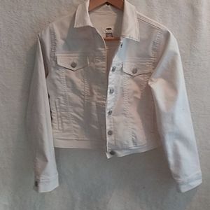 White Old Navy girls denim jacket